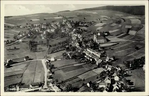 Ak Jöhstadt im Erzgebirge Sachsen, Fliegeraufnahme vom Ort