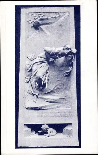 Ak Relief von Bildhauer Stanislav Sucharda, Poklad, Schatz