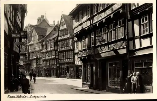 Ak Hann. Münden in Niedersachsen, Langestraße, Geschäfte