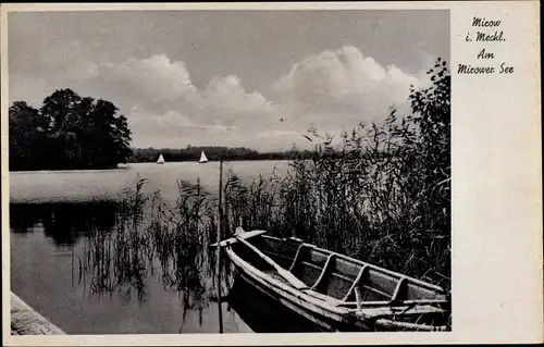 Ak Mirow in Mecklenburg Vorpommern, Mirower See, Ruderboot