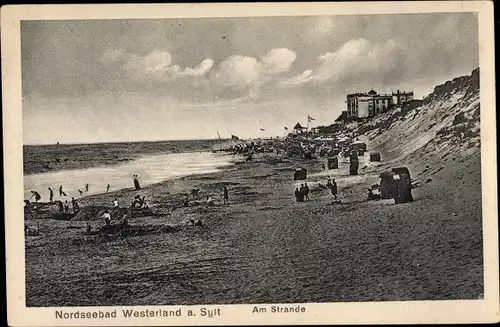 Ak Westerland auf Sylt, Am Strand
