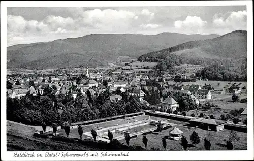 Ak Waldkirch im Breisgau Schwarzwald, Gesamtansicht, Schwimmbad