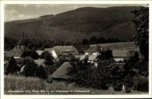 Ak Altreichenau im Bayerischen Wald, Teilansicht mit Dreisessel im Hintergrund