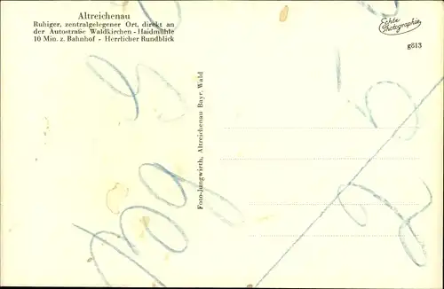 Ak Altreichenau im Bayerischen Wald, Teilansicht mit Dreisessel im Hintergrund