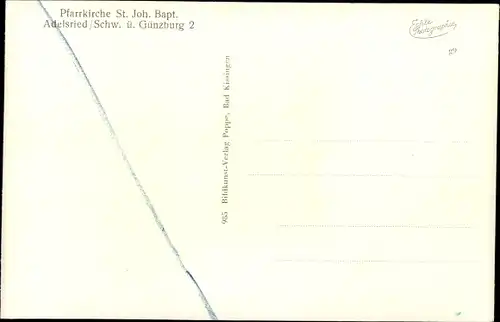 Ak Adelsried in Schwaben, Pfarrkirche St. Joh. Bapt., Inneres