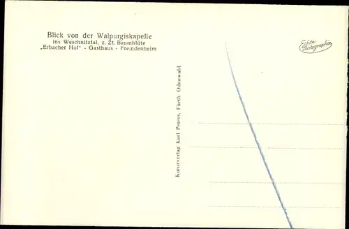 Ak Weschnitz Fürth im Odenwald, Blick von der Walpurgiskapelle, Erbacher Hof