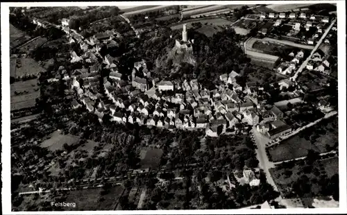 Ak Felsberg, Fliegeraufnahme von der Stadt, Umgebung