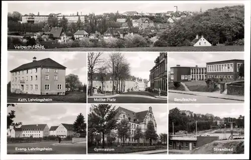 Ak Velbert im Rheinland, Totale, Strandbad, Gymnasium, Lehrlingsheime, Berufsschule