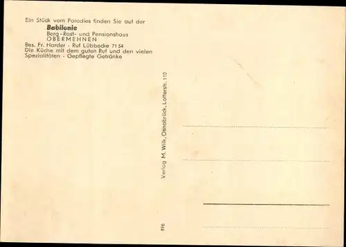 Ak Obermehnen Lübbecke Westfalen, Babilonie, Innenansichten