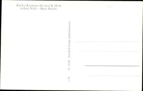 Ak Melle in Niedersachsen, Kinder Kurheim Dr. med. K. Heck, Haus Bruche