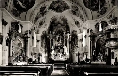 Ak Siegsdorf in Oberbayern, Kath. Pfarrkirche, Kircheninneres