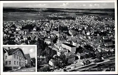 Ak Schwenningen am Neckar, Fliegeraufnahme, Gasthaus zum Fässle