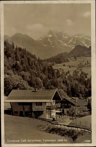 Ak Tiefenbach Oberstdorf im Oberallgäu, Konditorei Cafe Schachtner