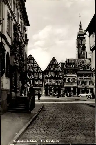 Ak Tauberbischofsheim in Baden Württemberg, Marktplatz