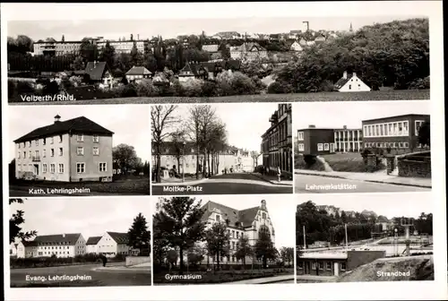 Ak Velbert im Rheinland, Totale, Lehrlingsheim, Gymnasium, Strandbad