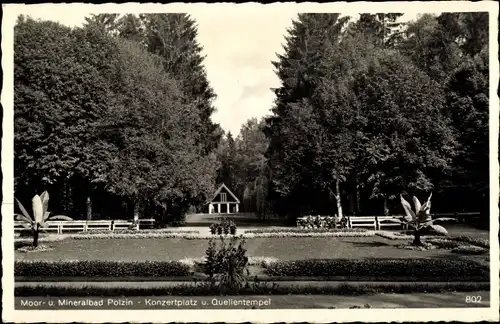 Ak Polczyn Zdrój Bad Polzin Pommern, Konzertplatz und Quellentempel