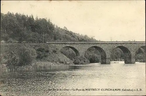 Ak Mutrécy Calvados, Le Pont Mutrecy-Clinchamps, L'Orne