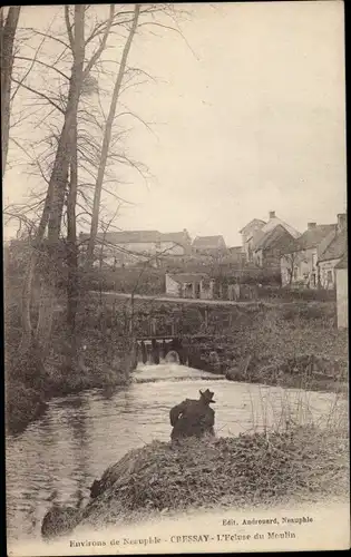 Ak Cressay Neauphlette Yvelines, L'Ecluse du Moulin