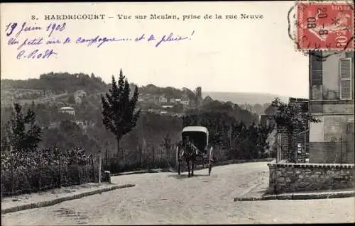 Ak Hardricourt en Yvelines, Vue sur Meulan, prise de la rue Neuve