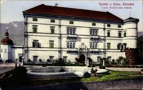 Ak Spittal an der Drau Kärnten, Fürstl, Porcia'sches Schloss