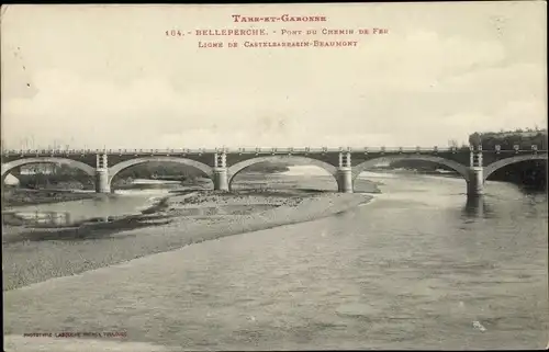 Ak Belleperche Tarn et Garonne, Pont du Chemin de Fer