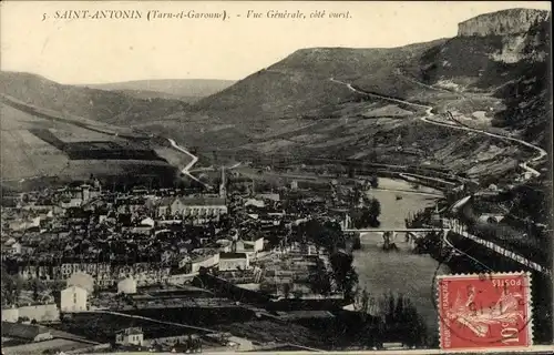 Ak Saint Antonin Tarn et Garonne, Vue Generale