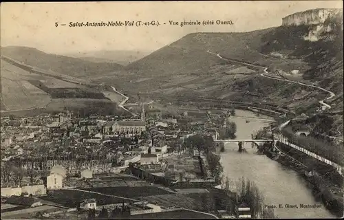 Ak Saint Antonin Noble Val Tarn et Garonne, Vue generale