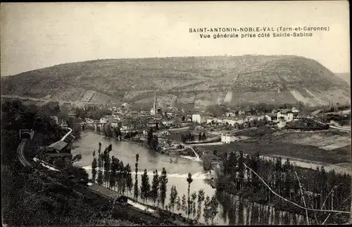 Ak Saint Antonin Noble Val Tarn et Garonne, Vue generale prise cote Sainte Sabine