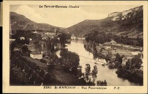 Ak Saint Antonin Tarn et Garonne, Vue Panoramique