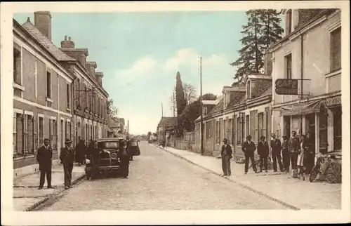 Ak Pellouailles Maine et Loire, Rue principale, Cafe, Auto, Straßenpartie