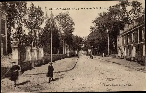 Ak Durtal Maine et Loire, Avenue de la Gare