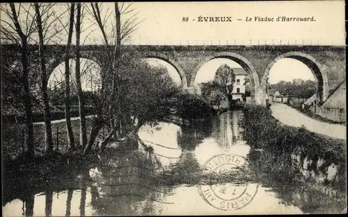 Ak Évreux Eure, Le Viaduc d'Harrouard