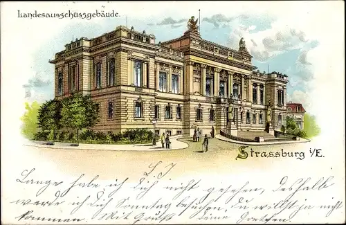 Litho Strasbourg Straßburg Elsass Bas Rhin, Landesausschussgebäude