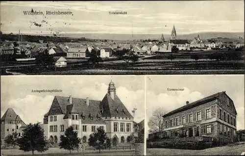 Ak Wöllstein in Rheinhessen, Vorseminar, Amtsgerichtsgebäude, Totalansicht
