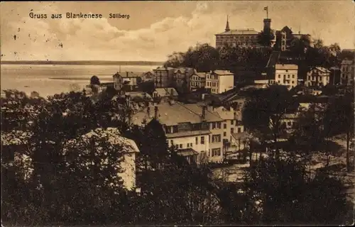 Ak Hamburg Altona Blankenese, Blick auf den Ort, Süllberg