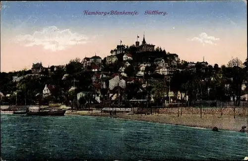 Ak Hamburg Altona Blankenese, Blick auf den Ort, Süllberg