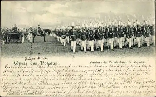 Ak Potsdam in Brandenburg, Abnahme der Parade durch Kaiser Wilhelm II.