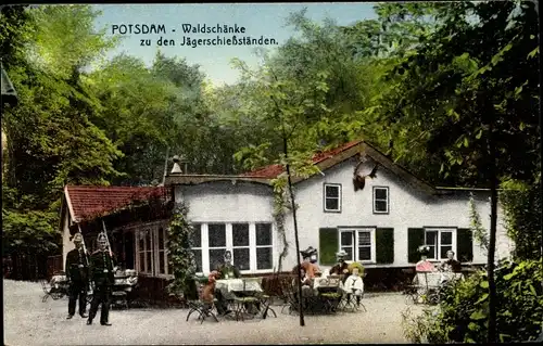 Ak Potsdam in Brandenburg, Waldschänke zu den Jägerschießständen