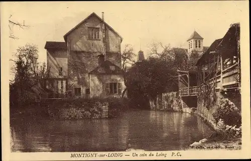 Ak Montigny Lothringen Meurthe et Moselle, Un coin du Loing