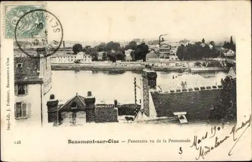 Ak Beaumont sur Oise Val d'Oise, Panorama vu de la Promenade