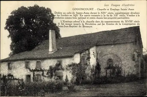 Ak Godoncourt Vosges, Chapelle et Ermitage Sainte Anne