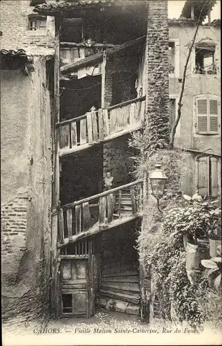 Ak Cahors Lot, Vieille Maison Sainte Catherine, Rue du Four