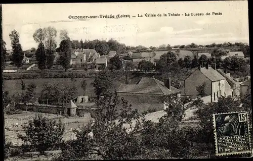 Ak Ouzouer sur Trézée Loiret, La Vallée de la Trézée, Le bureau de Poste