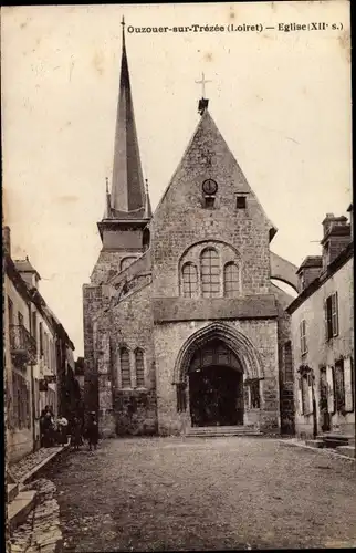 Ak Ouzouer sur Trézée Loiret, Église