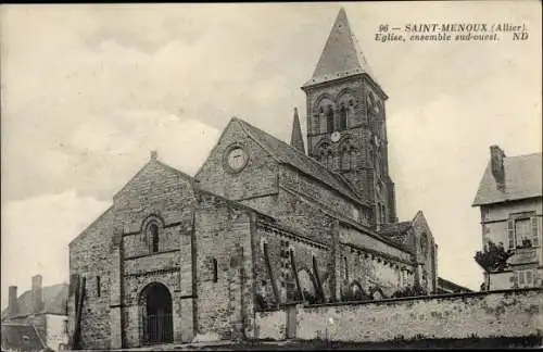 Ak Saint Menoux Allier, Eglise, ensemble sud ouest