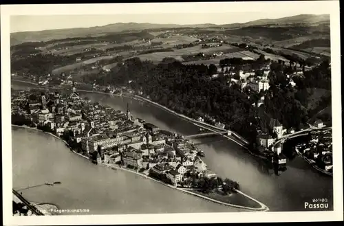 Ak Passau in Niederbayern, Fliegeraufnahme
