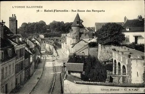 Ak Saint Florentin Yonne, Rue Basse des Remparts