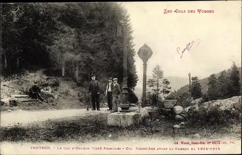 Ak Ventron Vosges, Le Col d´Oderen, Frontière avant la Première Guerre Mondiale