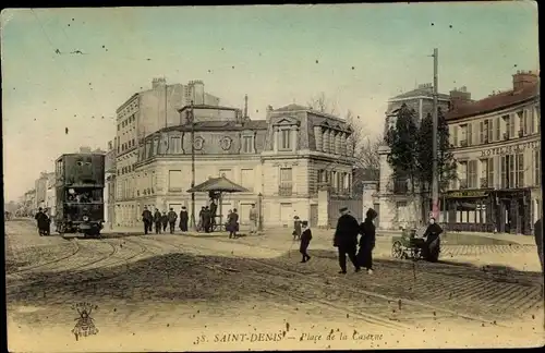 Ak Saint Denis Seine Saint Denis, Place de la Caserne