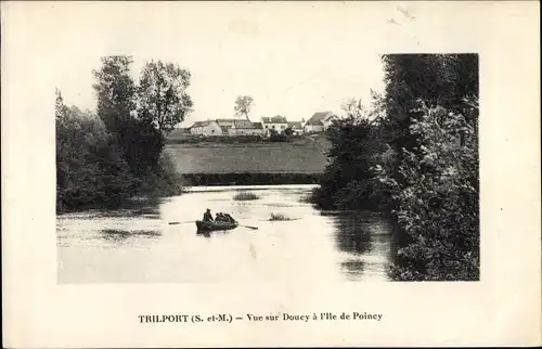 Passepartout Ak Trilport Seine et Marne, Vue sur Doucy, Île de Poincy